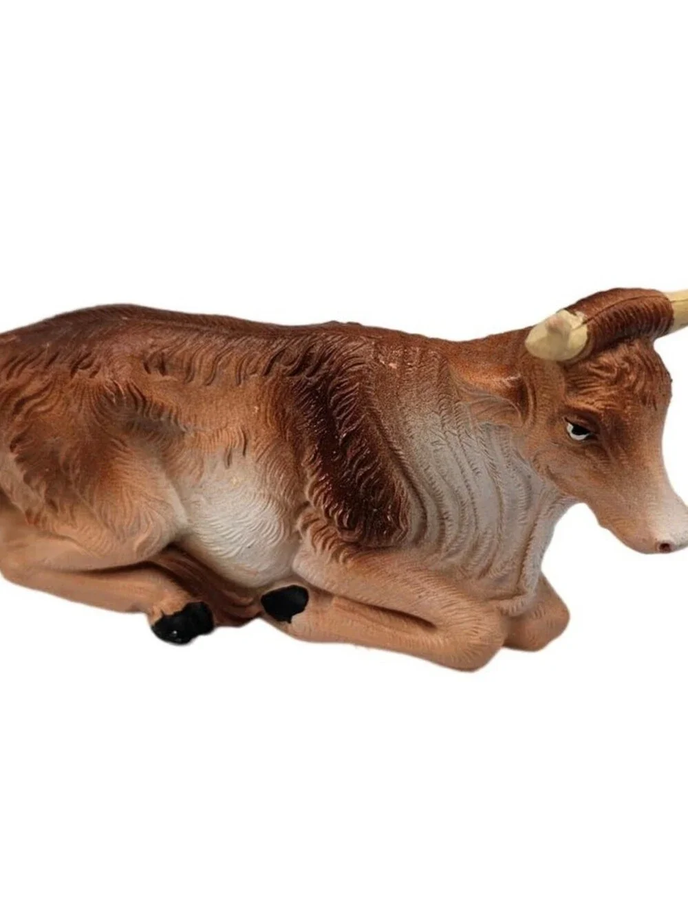 Vintage 1960s Resin Christmas Nativity Figure Laying Bull Animal Fontanini